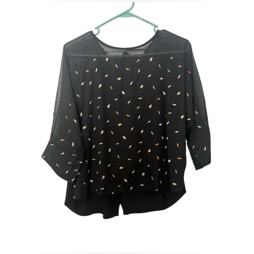 Maurices Black and White Top with Sheer Accents